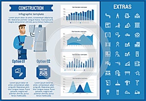 Construction infographic template and elements.