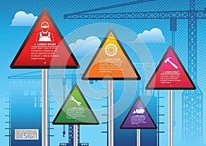 Construction infographics. Vector illustration decorative design
