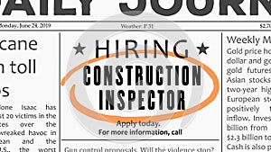 Construction inspector career