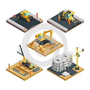 Construction Isometric Composition Set