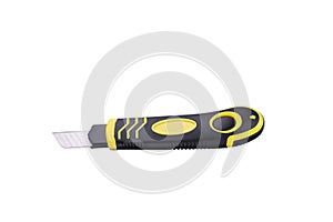 Construction knife with retractable blades on a white background isolate