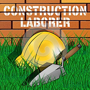 Construction Laborer Represents Building Worker 3d Illustration