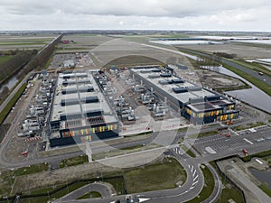 The construction of a large new data center located on the Agriport business park in Middenmeer, The Netherlands