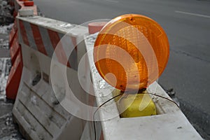 Construction Light and Barrier