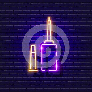Construction Liquid Nails neon icon. Vector illustration for design. Repair tool glowing sign. Construction tools concept