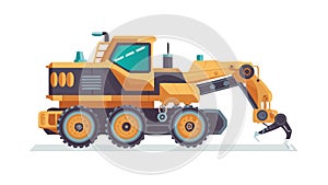 Construction Loader Excavator, Earthmoving Machinery and Building Site Tool, vector design Generative AI