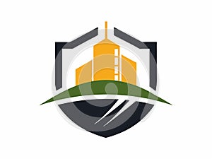 Construction logo illustration on white background