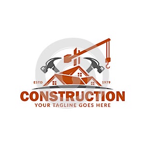 Construction logo template, suitable for construction company brand, vector format and easy to edit photo