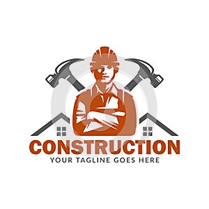 Construction logo template, suitable for construction company brand, vector format and easy to edit