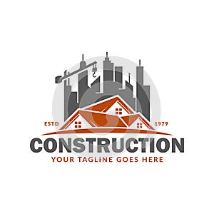 Construction logo template, suitable for construction company brand, vector format and easy to edit