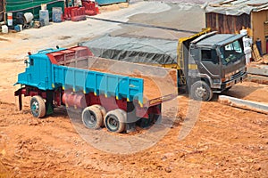 Construction lorry on site