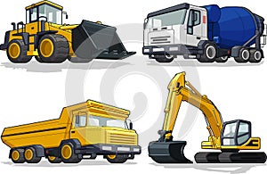 Construction Machine - Bulldozer, Cement Truck, Ha