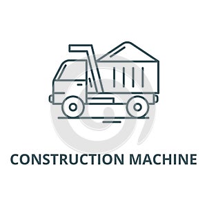 Construction machine vector line icon, linear concept, outline sign, symbol