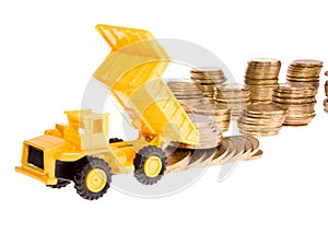 Construction machinery with coins