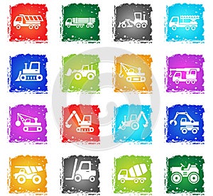 construction machinery icon set