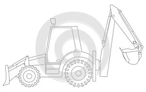 Construction machinery. Tractor. Coloring pages for children