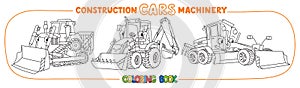 Construction machinery transport coloring book