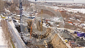 Construction machinery work time lapse