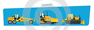 Construction machines, trucks, vehicles for transportation, asphalt.