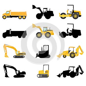 Construction machines vector