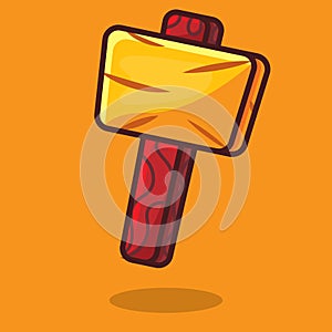 Construction mallet isolated cartoon vector illustration in flat style