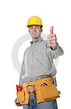 Construction Man (Focus on thumb)