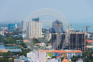 Construction in maritime Vungtau, Vietnam