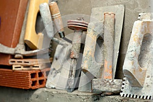 Construction mason cement mortar tools