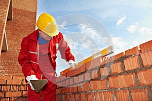 Construction mason worker bricklayer