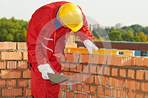 Construction mason worker bricklayer