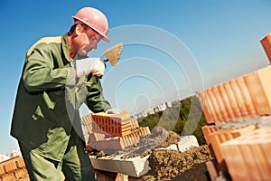 Construction mason worker bricklayer