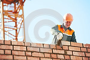 Construction mason worker bricklayer