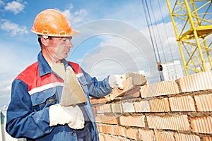 Construction mason worker bricklayer