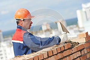 Construction mason worker bricklayer