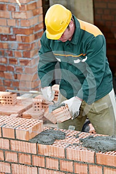 Construction mason worker bricklayer