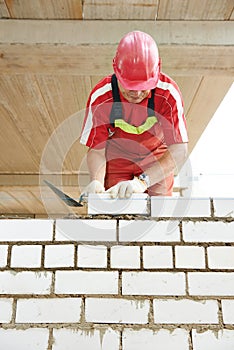 Construction mason worker bricklayer