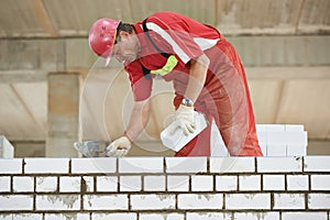 Construction mason worker bricklayer