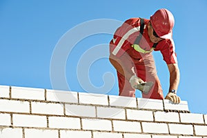 Construction mason worker bricklayer