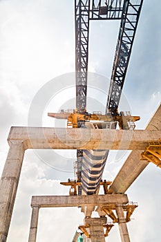 Construction of a mass rail transit line in progress