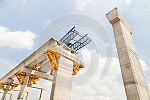 Construction of a mass rail transit line in progress