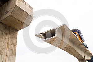 Construction of a mass rail transit line in progress