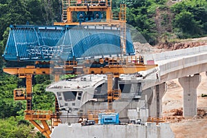 Construction of a mass rail transit line in progress