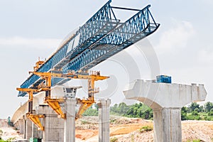 Construction of a mass rail transit line in progress