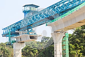 Construction of a mass rail transit line in progress