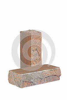 Construction Materials Ideas. Pair of Solid Artificially Aged Red Bricks for Building Construction Works