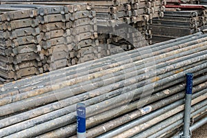 Construction materials piled up