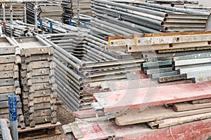 Construction materials piled up