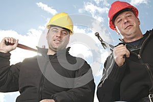 A construction men working outside