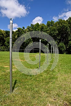 Construction of a metal enclosed outdoor fence