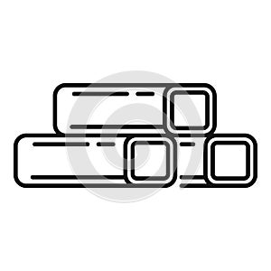 Construction metal pipes icon, outline style